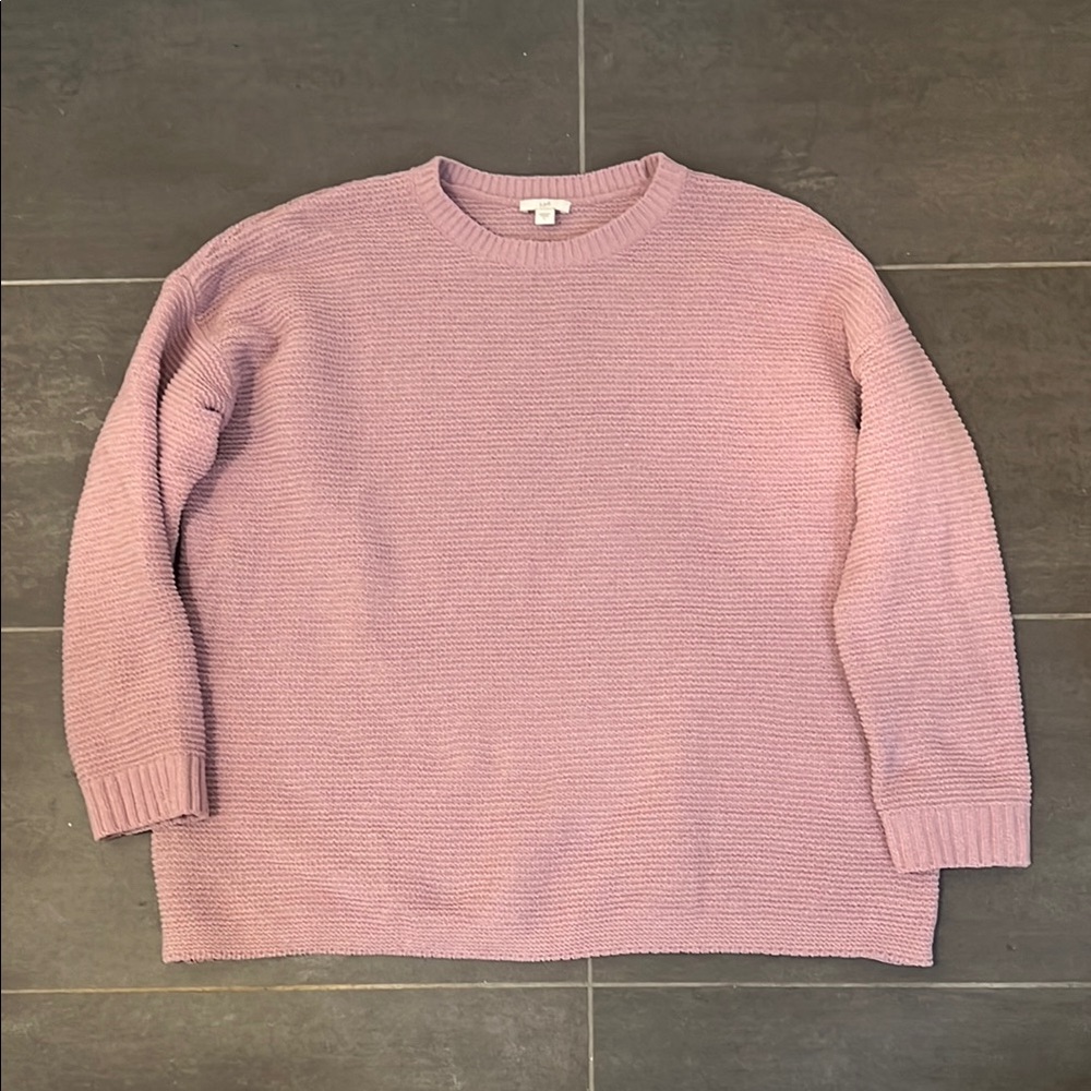 J. Jill Pink Crewneck Sweater Cozy Classic Design
